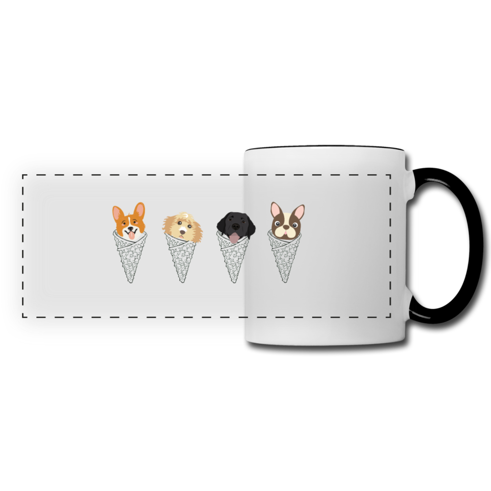 Dog Cones Panoramic Mug - white/black