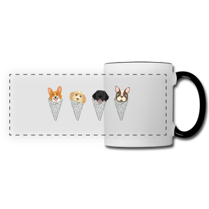Open image in slideshow, Dog Cones Panoramic Mug - white/black
