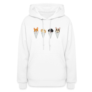 Open image in slideshow, Dogs In Cones - Premium Women&#39;s Hoodie - white
